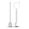 Thumbnail Image 2 of Lab-Grown Diamond Dangle Earrings 1-1/2 ct tw Pear/Round 14K White Gold