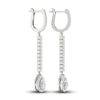 Thumbnail Image 3 of Lab-Created Diamond Dangle Earrings 1-1/2 ct tw Pear/Round 14K White Gold