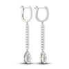 Thumbnail Image 4 of Lab-Grown Diamond Dangle Earrings 1-1/2 ct tw Pear/Round 14K White Gold