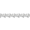 Thumbnail Image 1 of Lab-Created Diamond Tennis Bracelet 8-1/2 ct tw Emerald/Round 14K White Gold