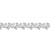 Thumbnail Image 2 of Lab-Grown Diamond Tennis Bracelet 8-1/2 ct tw Emerald/Round 14K White Gold