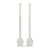 Thumbnail Image 1 of Lab-Grown Diamond Dangle Earrings 1-1/2 ct tw Oval/Round 14K Yellow Gold