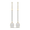 Thumbnail Image 0 of Lab-Created Diamond Dangle Earrings 1-1/2 ct tw Oval/Round 14K Yellow Gold