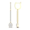 Thumbnail Image 2 of Lab-Grown Diamond Dangle Earrings 1-1/2 ct tw Oval/Round 14K Yellow Gold
