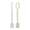 Thumbnail Image 3 of Lab-Grown Diamond Dangle Earrings 1-1/2 ct tw Oval/Round 14K Yellow Gold