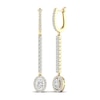 Thumbnail Image 2 of Lab-Created Diamond Dangle Earrings 1-1/2 ct tw Oval/Round 14K Yellow Gold