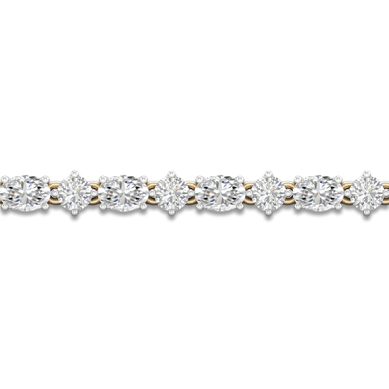 Lab-Created Diamond Tennis Bracelet 7 ct tw Round/Oval 14K Yellow Gold