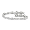 Thumbnail Image 1 of Lab-Grown Diamond Tennis Bracelet 5-1/2 ct tw Emerald/Pear/Round 14K White Gold