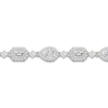 Thumbnail Image 2 of Lab-Grown Diamond Tennis Bracelet 5-1/2 ct tw Emerald/Pear/Round 14K White Gold