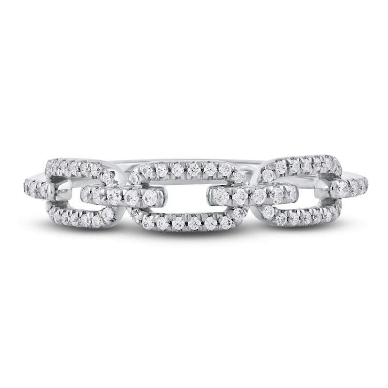 Main Image 3 of Diamond Oval Link Ring 1/4 ct tw Round 14K White Gold