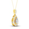 Thumbnail Image 2 of Lab-Grown Diamond Pendant Necklace 3/4 ct tw Pear/Round 14K Yellow Gold