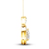 Thumbnail Image 4 of Lab-Grown Diamond Pendant Necklace 3/4 ct tw Pear/Round 14K Yellow Gold