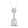 Thumbnail Image 0 of Lab-Created Diamond Pendant Necklace 1 ct tw Pear/Round 14K White Gold