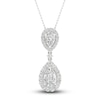 Thumbnail Image 1 of Lab-Grown Diamond Pendant Necklace 1 ct tw Pear/Round 14K White Gold