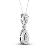 Thumbnail Image 1 of Lab-Created Diamond Pendant Necklace 1 ct tw Pear/Round 14K White Gold