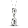 Thumbnail Image 2 of Lab-Grown Diamond Pendant Necklace 1 ct tw Pear/Round 14K White Gold
