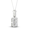 Thumbnail Image 2 of Lab-Grown Diamond Pendant Necklace 1-1/2 ct tw Round/Emerald 14K White Gold