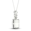 Thumbnail Image 3 of Lab-Grown Diamond Pendant Necklace 1-1/2 ct tw Round/Emerald 14K White Gold