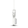Thumbnail Image 4 of Lab-Grown Diamond Pendant Necklace 1-1/2 ct tw Round/Emerald 14K White Gold