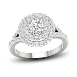 Lab-Created Diamond Fashion Ring 1 ct tw Round 14K White Gold