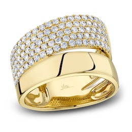 Shy Creation Diamond Pave Ring 1 ct tw Round 14K Yellow Gold SC55023031