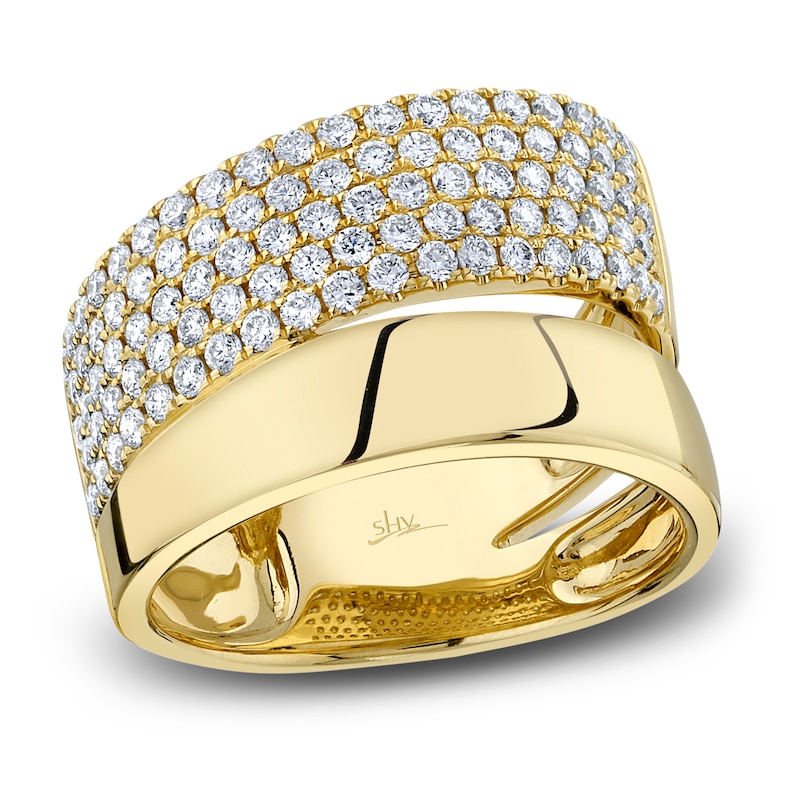 Shy Creation Diamond Pave Ring 1 ct tw Round 14K Yellow Gold SC55023031