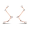 Diamond Aries Constellation Earrings 1/8 ct tw Round 14K Rose Gold