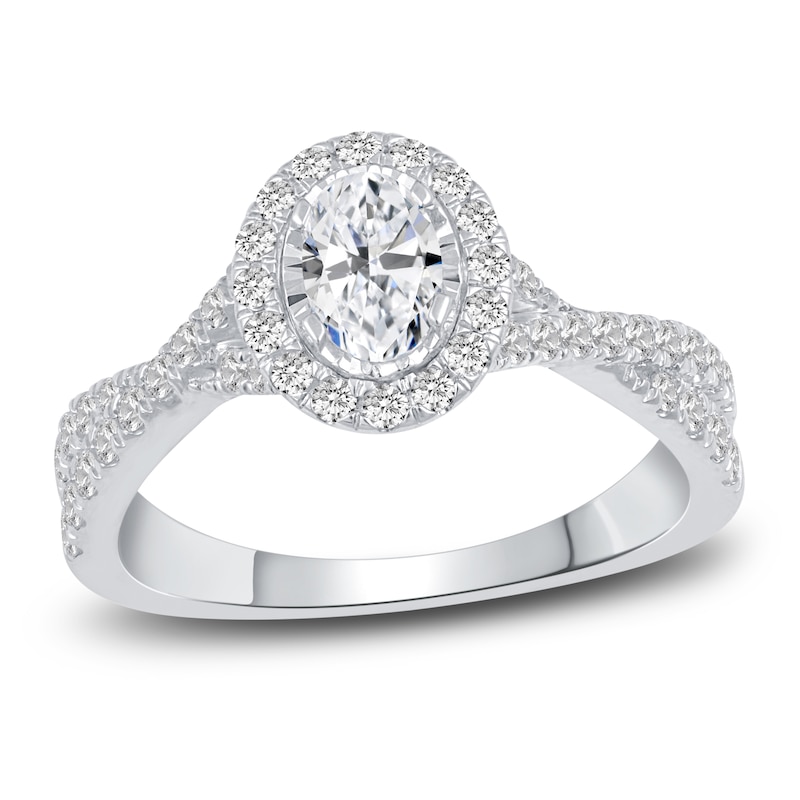 Main Image 1 of Diamond Engagement Ring 1 ct tw Oval 14K White Gold