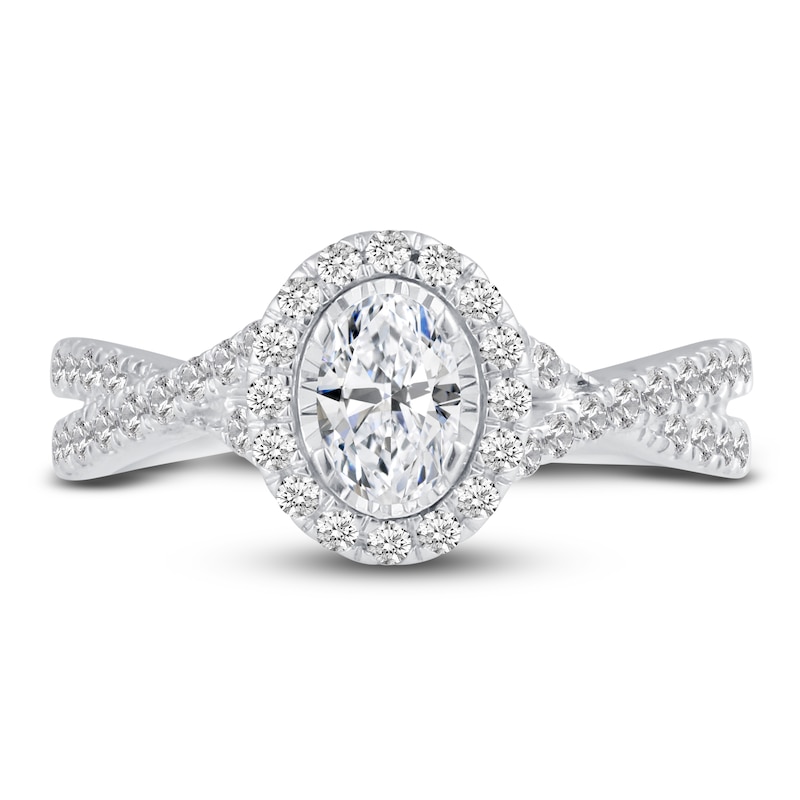 Main Image 4 of Diamond Engagement Ring 1 ct tw Oval 14K White Gold