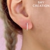 Shy Creation Diamond Hoop Earrings 1/20 ct tw Round 14K White Gold SC55001597