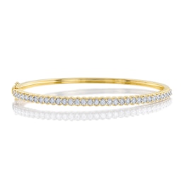 Shy Creation Diamond Bangle Bracelet 5/8 ct tw Round 14K Yellow Gold SC55022764ZS