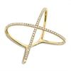 Thumbnail Image 1 of Shy Creation Diamond X Ring 1/8 ct tw Round 14K Yellow Gold SC55021639