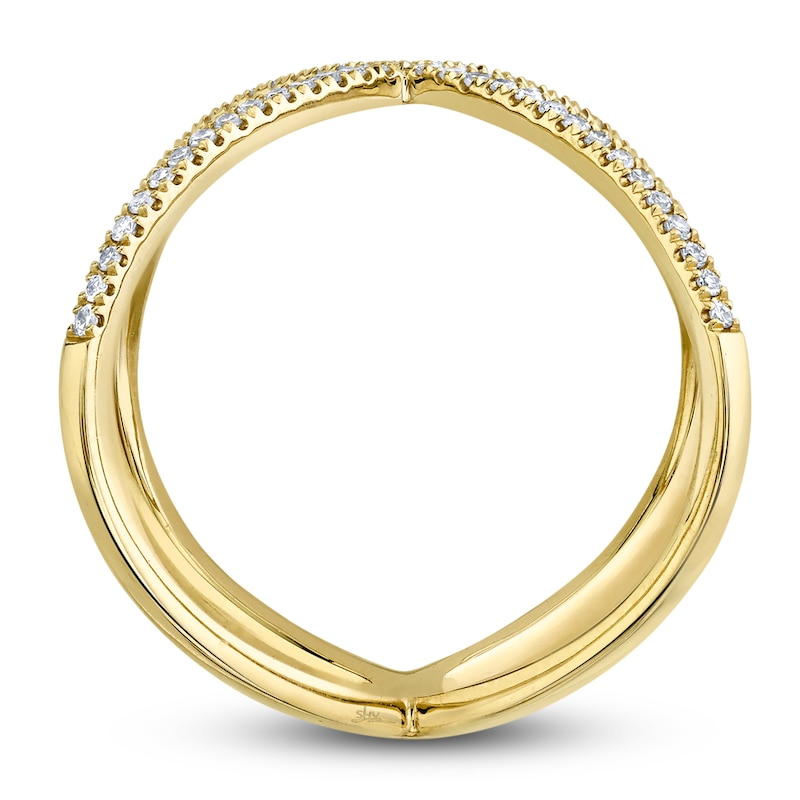 Main Image 3 of Shy Creation Diamond X Ring 1/8 ct tw Round 14K Yellow Gold SC55021639
