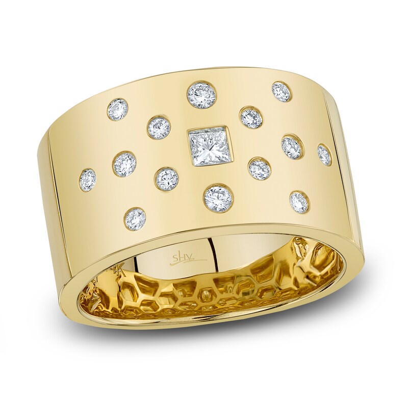 Shy Creation Diamond Ring 1/4 ct tw Princess/Round 14K Yellow Gold SC55023097
