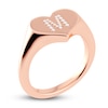 Thumbnail Image 2 of Juliette Maison Diamond Initial Heart Signet Ring 1/15 ct tw Round 10K Rose Gold