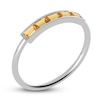 Thumbnail Image 1 of Juliette Maison Natural Citrine Baguette Bar Ring 10K White Gold