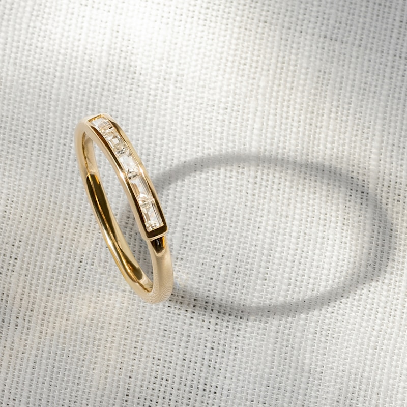 Main Image 4 of Juliette Maison Natural Citrine Baguette Bar Ring 10K White Gold