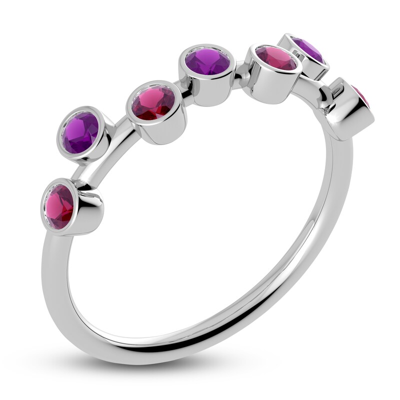 Main Image 2 of Juliette Maison Natural Amethyst & Natural Rhodolite Garnet Ring 10K White Gold