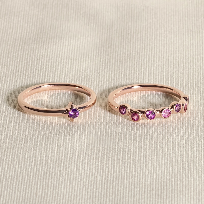 Main Image 4 of Juliette Maison Natural Ruby & Natural Blue Sapphire Ring 10K White Gold