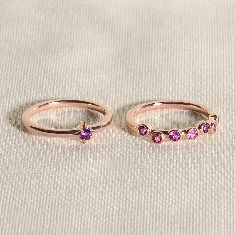 Main Image 4 of Juliette Maison Natural Ruby & Natural Emerald Ring 10K White Gold