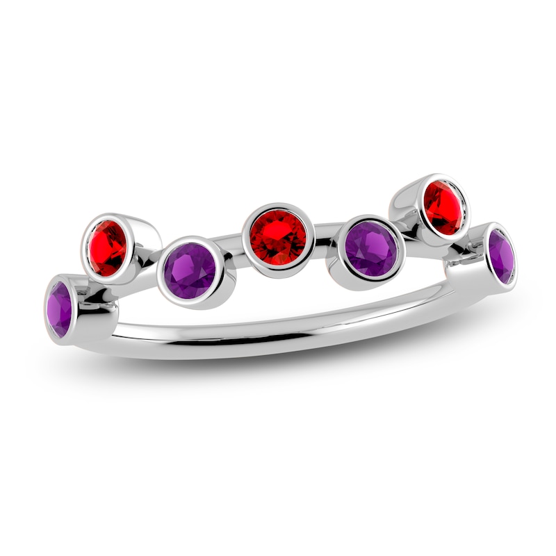 Main Image 1 of Juliette Maison Natural Ruby & Natural Amethyst Ring 10K White Gold