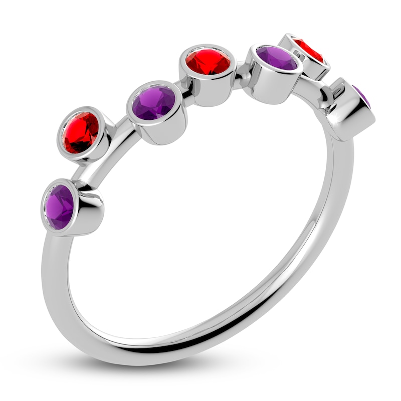 Main Image 2 of Juliette Maison Natural Ruby & Natural Amethyst Ring 10K White Gold