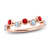 Thumbnail Image 1 of Juliette Maison Natural Ruby & Natural Aquamarine Ring 10K Rose Gold