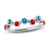 Thumbnail Image 1 of Juliette Maison Natural Ruby & Natural Blue Zircon Ring 10K White Gold