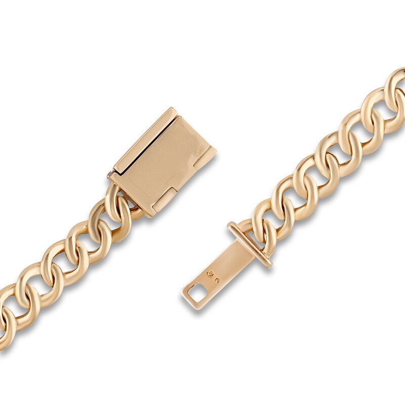 Diamond Cuban Link Bracelet 2-1/2 ct tw Round/Baguette 10K Yellow Gold 7"