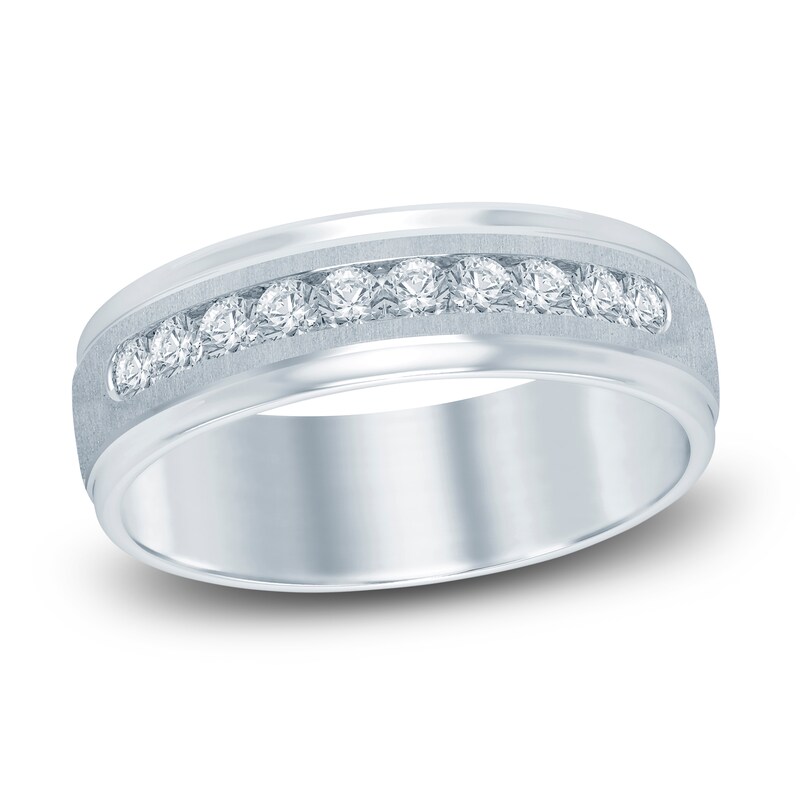 Main Image 1 of Men's Diamond Ring 1/2 ct tw Round 14K White Gold