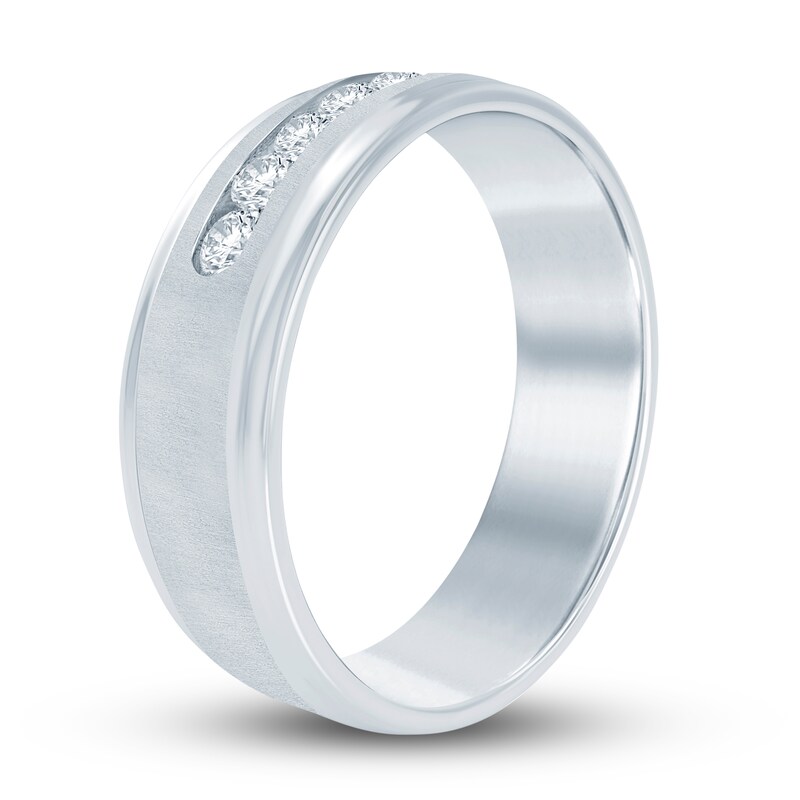 Main Image 2 of Men's Diamond Ring 1/2 ct tw Round 14K White Gold