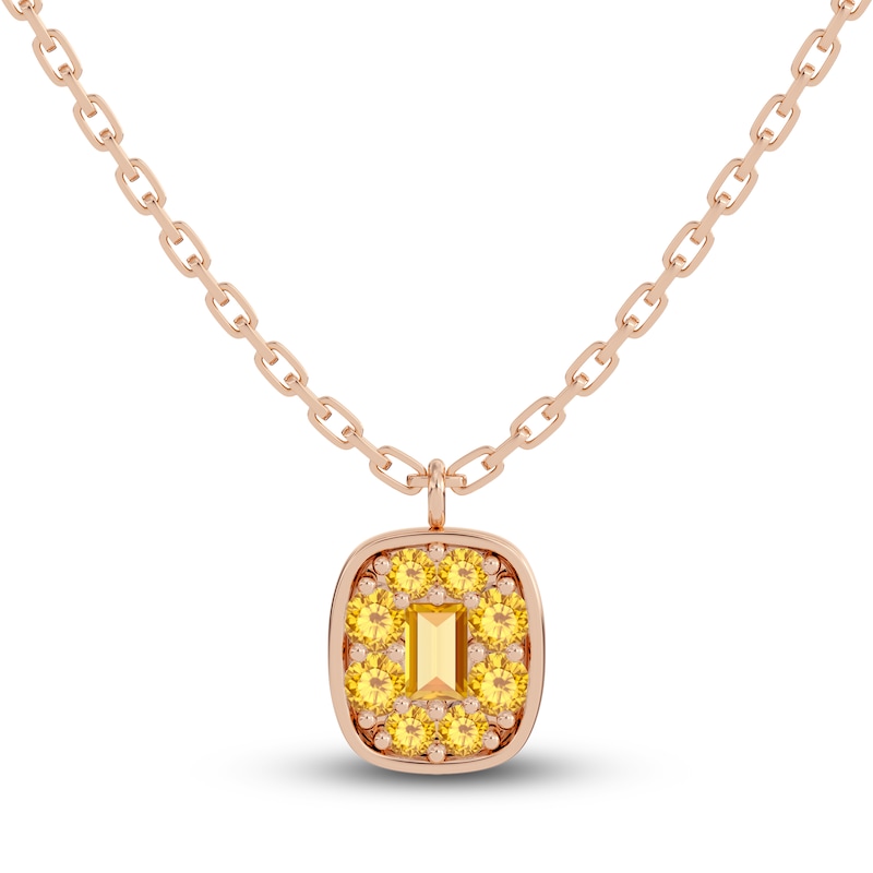Main Image 1 of Juliette Maison Natural Citrine Pendant Necklace 10K Rose Gold