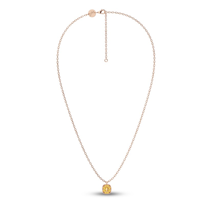 Juliette Maison Natural Citrine Pendant Necklace 10K Rose Gold