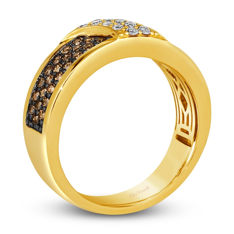 Main Image 2 of Le Vian Men's Diamond Ring 1 ct tw Round 14K Honey Gold